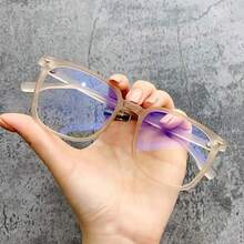 1 Cặp kính thời trang unisex, kiểu dáng tối giản, hình vuông, tròng kính trong suốt - Trong sáng - Xem 6