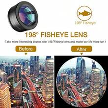 Phone Camera Lens, Upgraded 3 In 1 Phone Lens Kit-198° Fisheye Lens + Macro Lens + 120° Wide Angle Lens, Clip On Cell Phone Lens Kit Compatible With Samsung Android Smartphones - As Pic - View 5