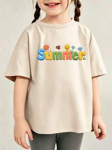 Top estampado veraniego poliéster para niña de día a día - Albaricoque - Ver 6