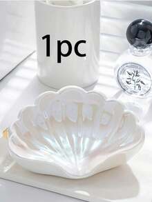 No-Drill Bathroom Countertop Leaf Pattern Plastic Soap Dish, Can Hold Soap, Toothbrush And Toiletries, Modern Home Decor, Soap And Toiletries Storage, Decorative Sink Accessory, Smooth Surface - Multiple Styles - View 9