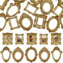 15pcs Mini Vintage Photo Frames, Small Resin Antique-Style Frames, Small Gold Frames Suitable For DIY Wall Hanging, Jewelry Display, Photography, Party, Hotel, Home Decor (Mini Frame A) - 15 pcs - View 1