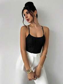 in mangas de estilo bohemio elegante y romántico para vacaciones en la playa de Hawái, con espalda abierta con efecto cruzado - Negro 3 - Ver 6