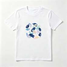 Plumas Degradadas Playera de Algodón 100% Blanca Suave - Blanco - Ver 1
