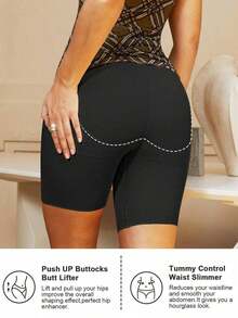 1 Piece Women's Seamless Waist Shaper, Christmas Dress Lingerie, Tummy Control And Slimming Panties, Bodysuit, Butt Enhancer Shapewear - 黑色 - 查看 3