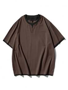 4pcs/Set Plus Size Solid Color Short Sleeve T-Shirts, Suitable For Spring/Summer/Autumn - Multicolor - View 6