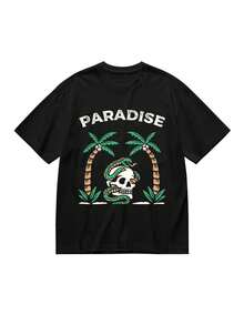 Camiseta Cómoda para Mujer Talla Grande con Estampado - Negro - Ver 1