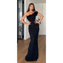 Vestido hombro al aire con estampado floral y pedrería brillante,  exclusiva - Negro - Ver 5
