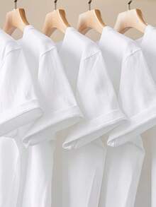 Women's Summer Casual T-Shirt - Stylish Short-Sleeved Casual T-Shirt With Cat And High Chair Print, Round Neck, Machine Washable, Comfortable For All Seasons, High-Quality Fabric, Regular Fit, Suitable For Daily Wear, Breathable T-Shirt, Stylish Shirt, Lightweight Base Layer, Versatile Style, Adult Size. - 白色 - 查看 3