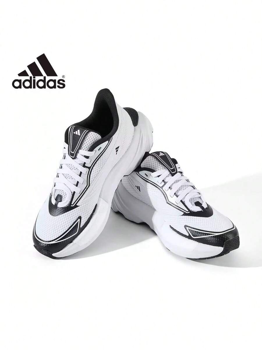 Adidas 男女通用舒适轻便减震防滑透气休闲跑鞋 - 黑與白 - 查看 1