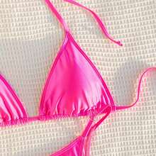 New Sexy Two-Piece Triangle Bikini With Bow For Women. - FF778RO - View 3