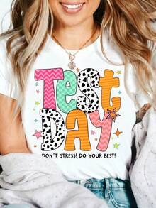 Heartfelt Teacher Appreciation Graphic T-Shirt 100% Cotton Oversized Soft Breathable Casual Crewneck Short Sleeve Top Thank You Teacher Best Teacher Teacher's Day Educator Gift Cute Teachers - Blanco - Ver 6