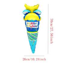 6pcs Blue Pink German Hurra Schulkind Ice Cream Shape Foil Balloons Set Back To School Sticks Balloon Homecoming Decorations Schulkind Inflatable Toys - View 9