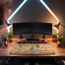 Vintage Fantasy World Map Gaming Mouse Pad XXL Large Desk Mat Anti-Slip Rubber Base Extended Mousepad Waterproof Old Parchment Mythical Realm Keyboard Desk Pad For Office Home Hardcore Gamer Gift - View 2
