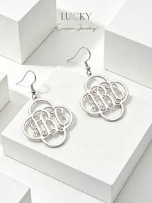 Personalized Name Earrings, Double-Layer Metal Name Earrings, 3D Name Pendant, Birthday Gift For Women - Earring Style 4 - View 6