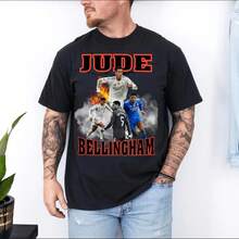 Jude Bellingham Graphic Football T-Shirt - 黑色 - 查看 6