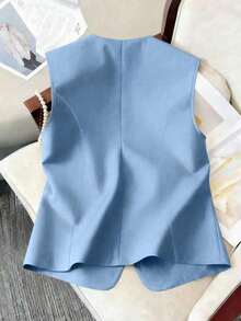 Camiseta sin mangas casual para mujer de talla grande, adecuada para fiestas, reuniones, calle, estilo chino, resort, Día de San Patricio, Pascua, Día de San Valentín, Acción de Gracias, Navidad, cómoda, versátil, estilizadora, primavera/verano, Dí - Azul - Ver 2
