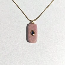 1 mặt dây chuyền đá tự nhiên hình chữ nhật, thạch anh tím, lapis lazuli, dùng để làm trang sức, vòng cổ tự làm. - Quảng trường - Xem 16
