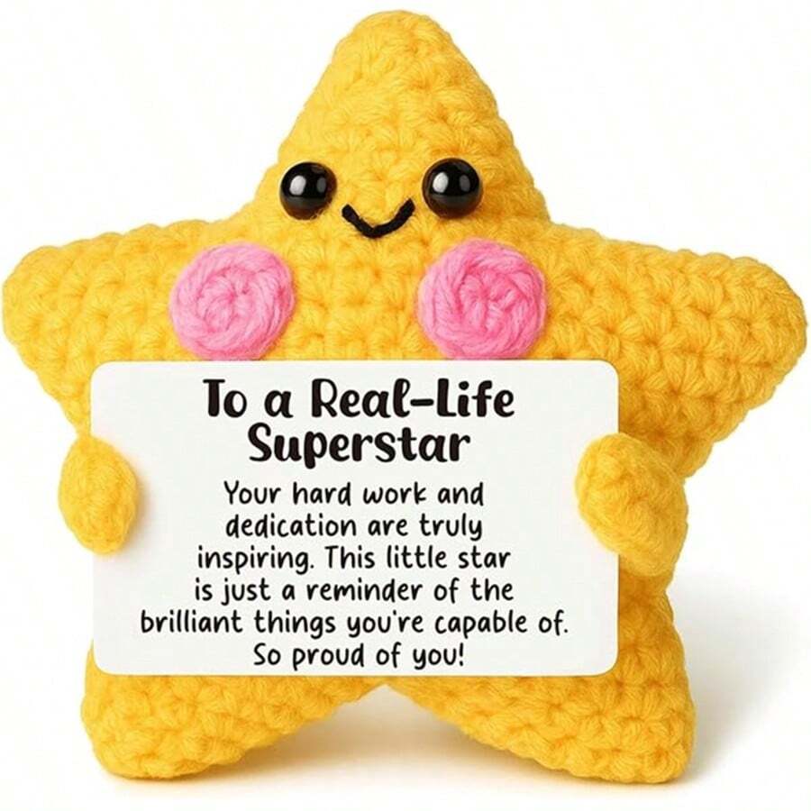 1pc Crochet Star Design To Recognize Their Unrelenting Effort And Dedication. This Is A Unique Way To Express Your Pride In Their Outstanding Achievements To Your Friends, Students Or Colleagues. - Multicolor - View 1