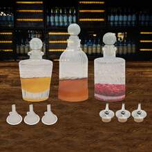 Bottle Set Of 3 Glass Bitter Bottles For Mixing Drinks Dispenser With Top Covers - 查看 2