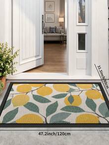 DAJIANG 1pc Lemon Print Multi-Color Doormat, Outdoor Carpet, Kitchen Carpet, Corridor Carpet, Suitable For Bathroom, Kitchen, Outdoor, Indoor, Corridor, Bedroom, Living Room, Bedside, Machine Washable, Easy To Clean, Non-Slip Bottom, Suitable For Bedroom Decor, Japanese And Nordic Style Decor, Bathroom Decor, Decorative Carpet, Bathroom Supplies - Multicolor - View 13