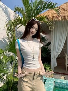 Women Tops - Apricot - View 3