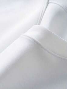 SSL-Camiseta de manga corta con estampado casual de verano, estampado de letras estilo vintage, camiseta de manga corta con cuello redondo, camisetas gráficas para mujer, tops para mujer, conjuntos de vacaciones para mujer, playeras de mujer. - Blanco - Ver 3