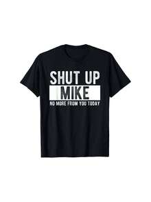 Summer Short Sleeves T Shirts Mike More From You Today Funny Mike Name T-Shirt Menswear Vintage Distressed - Black - View 1