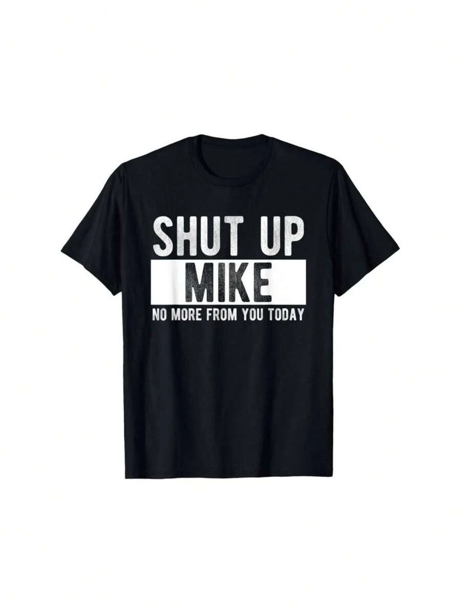 Summer Short Sleeves T Shirts Mike More From You Today Funny Mike Name T-Shirt Menswear Vintage Distressed - Black - View 1