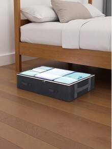 1/2pcs Underbed Storage Bag, Classic Fabric Storage Box, Foldable Underbed Organizer Bag, Large Capacity For Blankets, Towels, Throws, Sweaters, Pillows, Bedding, Packaging Paper, Multi-Purpose Household Room Storage, Available In Small/Medium Size - Multicolor - View 4