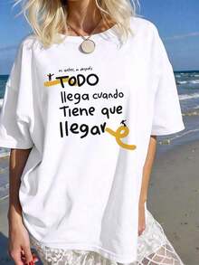 NewSummerCasual Women's Oversized T-Shirt, 100% Cotton, With "Stay True To Yourself" Graphic, Suitable For Spring/Summer And Year-Round Casual/Sporty Style, Fashionable Soft And Breathable White Short Sleeve T-Shirt, Plus Size - Vintage Street Style Unisex Loose Cotton Short Sleeve Crew Neck T-Shirt - 白色 16 - 查看 3
