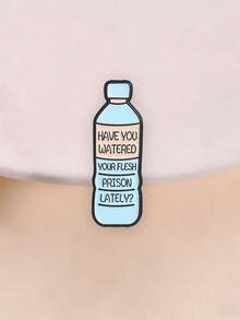 Sarcastic Hydration Reminder Brooch, Unique Accessory For Daily Use, Perfect Gift Idea, Stylish Pin For Clothing & Bags - Baby Blue - View 2
