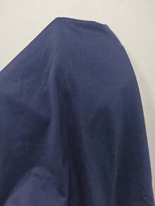 Vestido camisero de unicolor con cuello redondo y sin mangas con dobladillo de flecos, adecuado para vacaciones - Azul marino - Ver 6