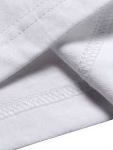 Women's Short-Sleeved T-Shirt With Mexican Skull Print, Machine Washable, Casual Sporty Black Graphic Print, Round Neck, Comfortable, Fashionable And Loose Fit, Unisex Gift For Holidays, Couple Outfits, Spring Clothing. - 白色 - 查看 4