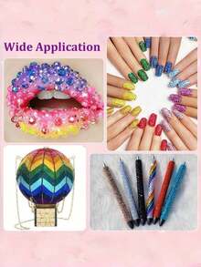 40 Colors Resin Rhinestones, 3mm Flat Bottom Multi-Color Diamond Art Diamonds, Diamond Art Diamonds Craft Kit Suitable For Nail Art, Handmade, Book Decoration And Makeup Nails - Nhiều màu - Xem 4