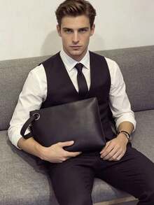 Men's Fashion Envelope Clutch Bag, Business Casual Large Capacity Handbag, Multi-Function Commuter Wristlet Suitable For Phone And Documents,Fathers Day Gifts - Multicolor - View 12