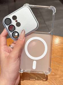 Luxury Matte Transparent Detachable Lens Phone Case Compatible With Samsung Galaxy S26Ultra S26Plus S25Ultra S24Ultra S25 S24 Plus Support Wireless Charging Camera Protect Back Cover - White - View 6