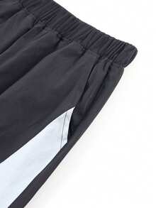 1 pièce Pantalon droit minimaliste, polyvalent, élégant, mode, décontracté, confortable et respirant, convenant pour le port quotidien, l'entraînement, l'extérieur, la course, le blocs de couleurs, Halloween, printemps/été/automne, pour filles et adolescentes - Noir - Voir 5