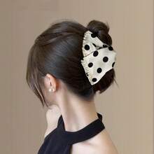 Women's Shiny Crystal Bow Hair Clip, Large Rhinestone Bow Hair Accessory, Elegant Sparkling Hair Clip Suitable For Thick Hair, Wedding, Party, Formal Occasions, Gift Vacay Beach Claw Clips - White - View 6
