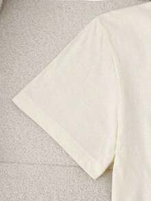 Plus Size T-Shirt With Moth Print And Floral Motifs On Both Sides, Comfortable And Breathable, Perfect For Everyday Wear And Casual Wear, Ideal Gift - 白色 - 查看 6