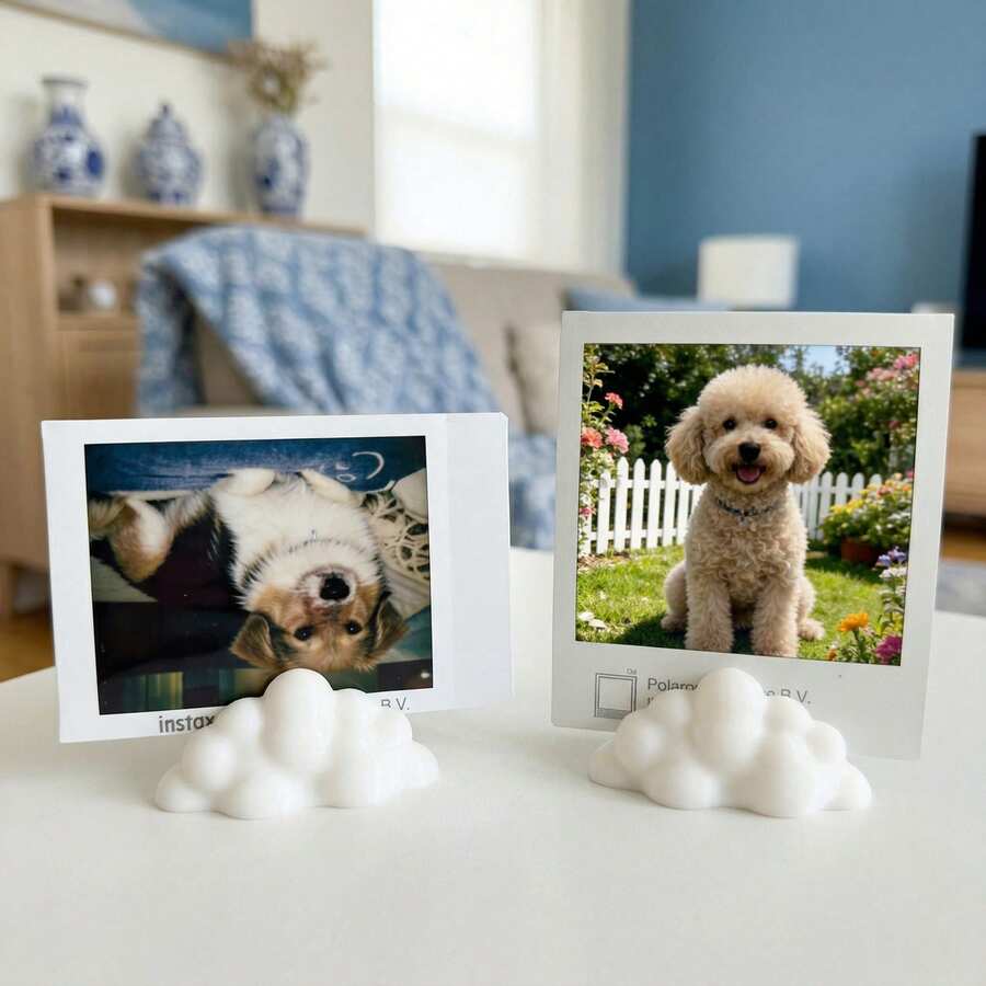 Cute 3D Printed Photo Stand, Holder For Instax Mini/Lomo Cards, Aesthetic Desk & Room Decor, Perfect Gift For Birthday/Valentine's Day - Multicolor - View 1