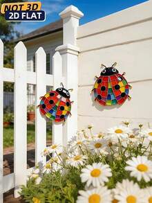 1pc 2D Acrylic Ladybug Wall Hanging Decor, Crafts For Home, Hostel, Outdoor Wall, Delicate Design, Suitable For Garden, Living Room And Indoor/Outdoor Sculpture, Insect Theme Decoration - Colorful - View 6