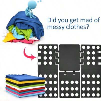 Lazy Quick Clothes Folding Board, Foldable And Made Of Durable Plastic Material, Easy To Operate For Fast Folding Of T-Shirts, Shirts, Trousers And All Kinds Of Clothes. Ideal For Home Wardrobe Storage, Dormitory Organization, Travel Clothes Arrangement And Clothing Store Tidying Up. It Improves Storage Efficiency, Saves Space And Puts An End To Messy Clothes Arrangement.