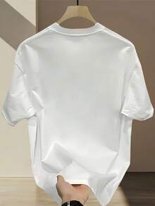 Camiseta de manga corta para hombre,% algodón, de marca de moda, estilo moderno, talla, versátil y casual, adecuada para todas las estaciones. Se puede usar como capa base en primavera y otoño o sola en verano. Estilo unisex, perfecta para amigos. Camiseta de marca de moda, de algodón y de alta calidad. - Negro - Ver 7