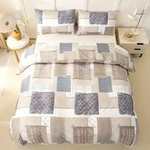 Set Sarung Selimut Patchwork Gaya Bohemian 2/3 pcs, Motif Kotak-kotak Bunga Cokelat Khaki, Kain Poliester Lembut, Penutup Resleting, Bernapas & Nyaman Sepanjang Musim, Cocok Untuk Kamar Tidur Dan Kamar Tamu, Hadiah Liburan yang Sempurna - Unta - View 4
