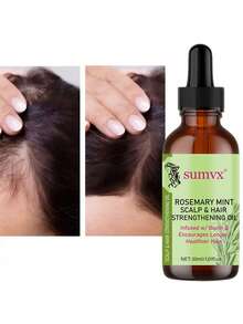 100% Pure Natural Rosemary Hair Oil - Moisturizing And Smoothing, Suitable For All Hair Types, Especially For Dry Hair And Scalp Care - 1.01 Oz/30 Ml, Natural Hair Care | Smoothing Hair Care | Moisturizing Benefits, Hair Care Products. - 30毫升 - 查看 5