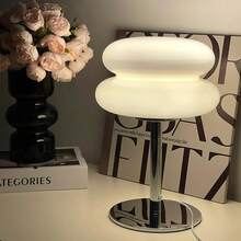 1PC Creative Double-Layer Bread LED Table Lamp, Candle Dinner Decor Night Light, USB Light, Button 3-Color Dimmable, 3D Hamburger Shape, Minimalist Design - Hamburger-shaped Table Lamp - View 10
