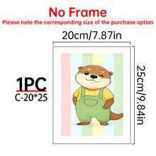 1/3件套帆布墙画海报，适用于房间家居装饰，美观实用，可选画框，可用于房间装饰、卧室装饰、婴儿房装饰、客厅装饰、办公室装饰等。可爱动物主题儿童房墙画三件套，适合婴儿房装饰、儿童卧室墙画，北欧风格儿童房艺术画。 - 彩色 - 查看 29