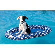 SwimWays Paddle Paws Sprin Float Do Raft, Portable Inflatable Do Pool Floats with Carryin Case, Small 0-65 lbs , Blue - Pequeño - Ver 3