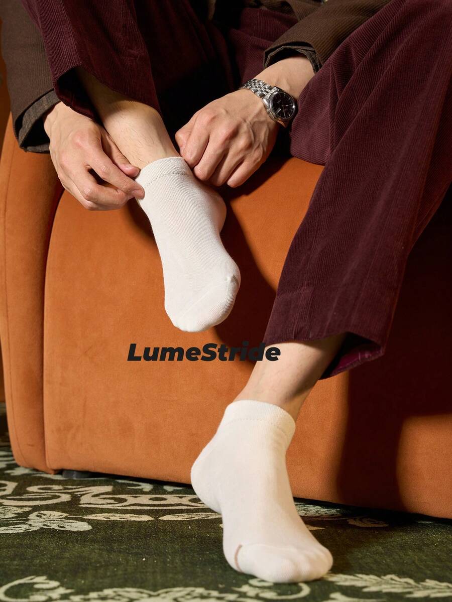 Calcetines de tripulación para hombre | Negocios & Uso diario | Calcetines de vestir versátiles | Algodón cómodo | Estilo combinable - Blanco - Ver 1