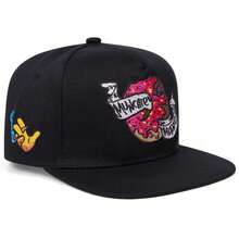 Mũ lưỡi trai in hình graffiti hình bánh donut và ký hiệu bàn tay, kiểu dáng mũ snapback, phong cách đường phố thường ngày, có thể điều chỉnh, chất liệu hip hop. - A - Xem 15
